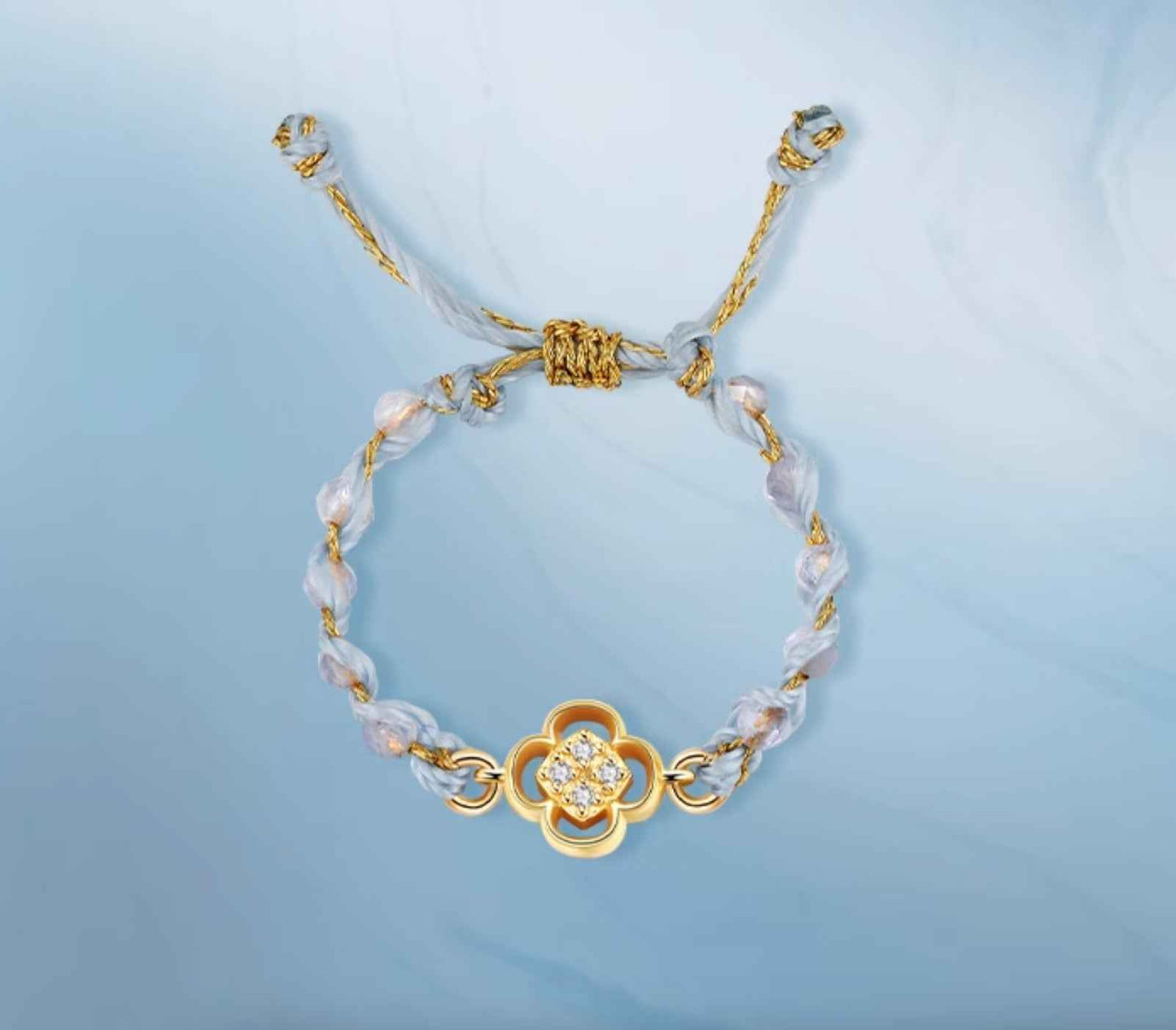 Fields of Summer Clover Braided Silver Ring