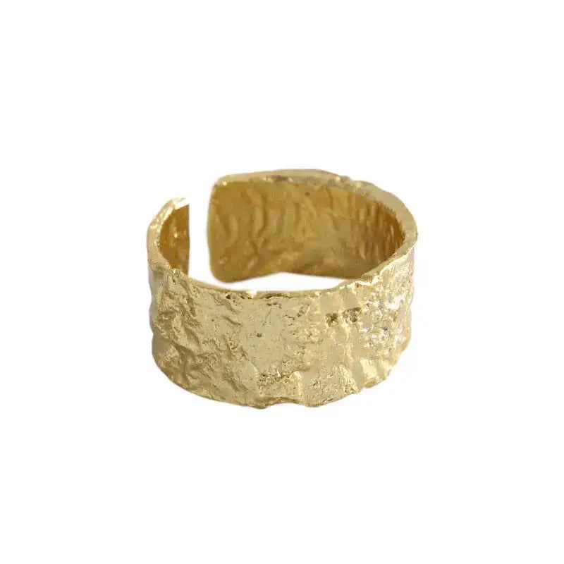 Isolde's Foil Wide Band Silver Statement Ring