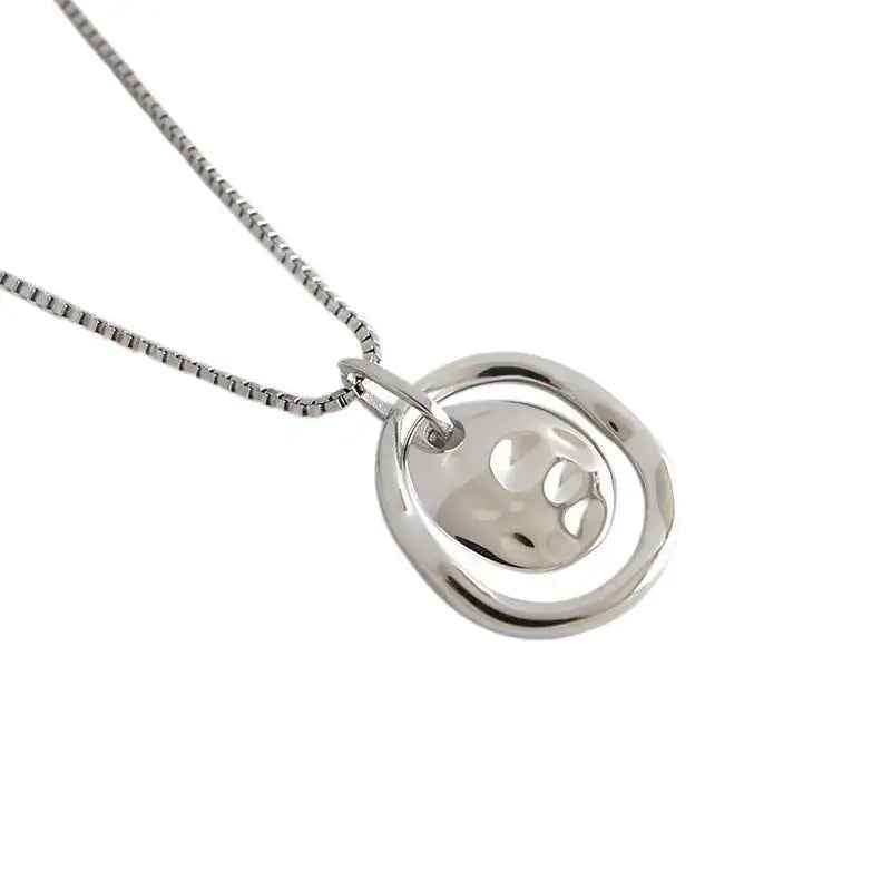 Hera's Irregular Ring Silver Pendant Necklace