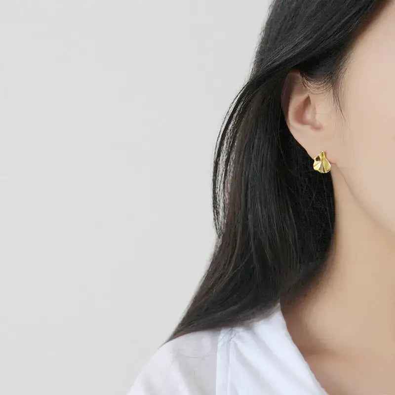 Geo Chic Silver Stud Earrings