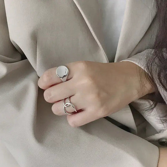 Ethereal Fusion Silver Statement Ring