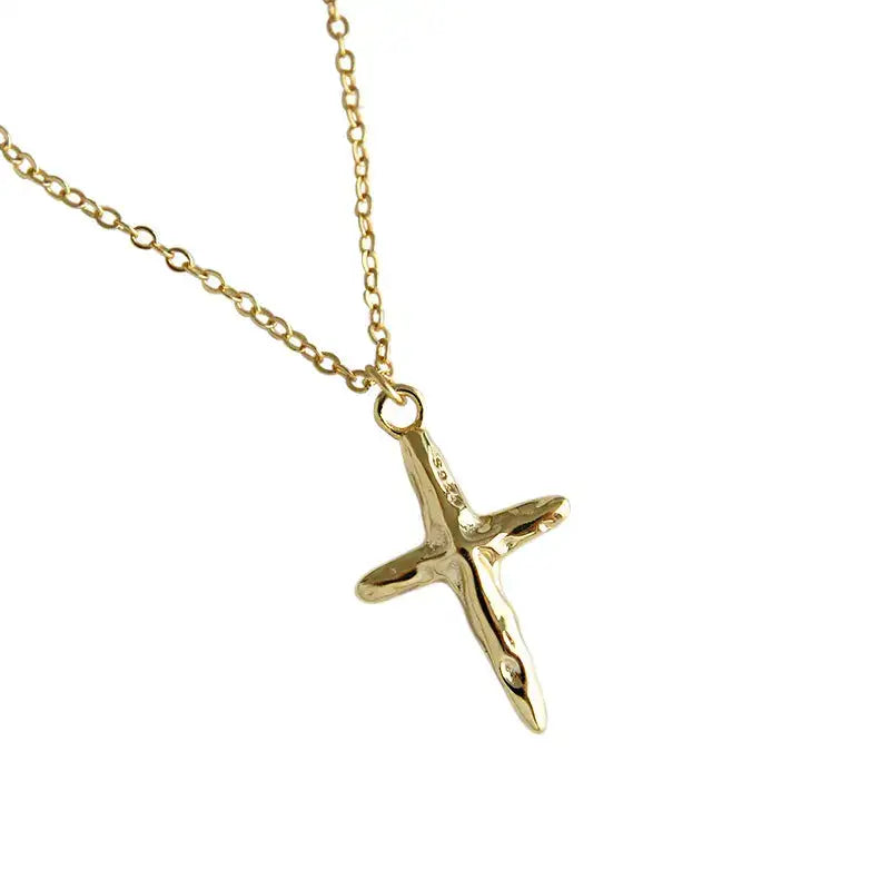 SERENITY CROSS TEXTURE NECKLACE - OPHRASTUDIO