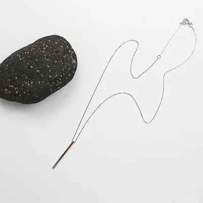 Astraea's Long Strip Silver Pendant Necklace