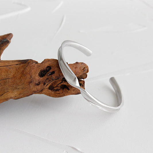 Twilight Twist Silver Cuff Bracelet