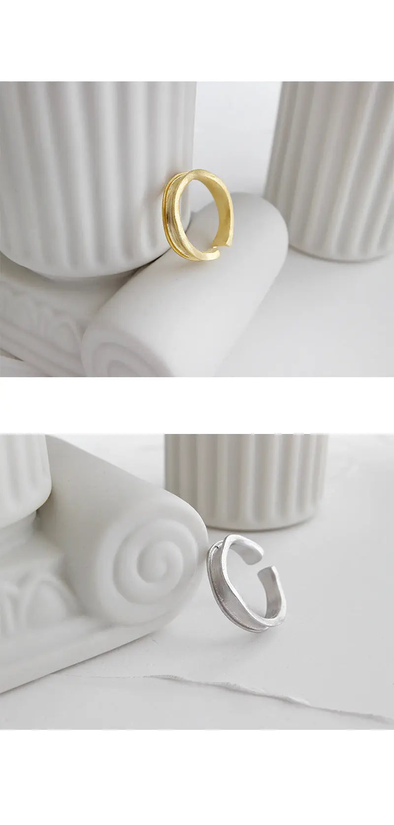 ATHENA'S MATTE BRUSHED SILVER RING - OPHRASTUDIO