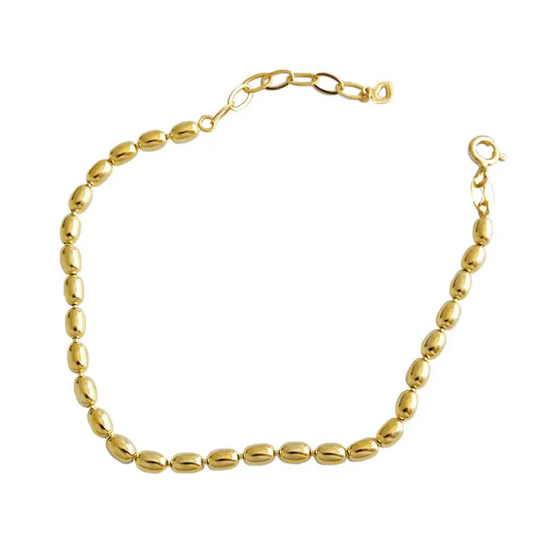ATHENA'S OLIVE BEAD SILVER BRACELET - OPHRASTUDIO