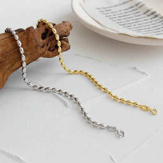Athena's Olive Silver Chain Bracelet