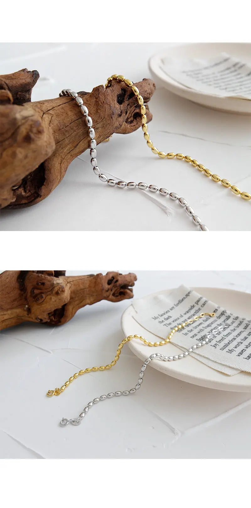 ATHENA'S OLIVE BEAD SILVER BRACELET - OPHRASTUDIO