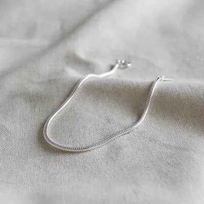 Medusa's Snake Bone Silver Chain Bracelet