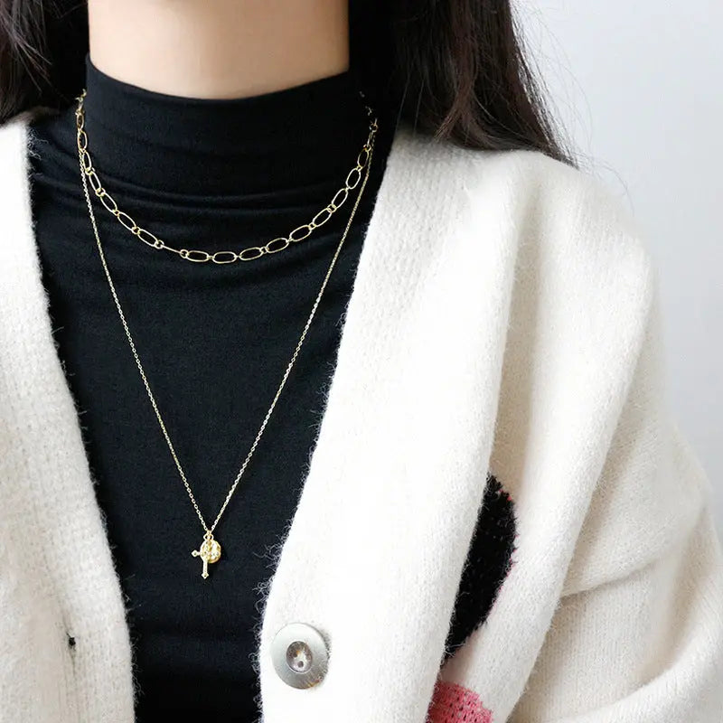CROSS GEOMETRIC NECKLACE - OPHRASTUDIO