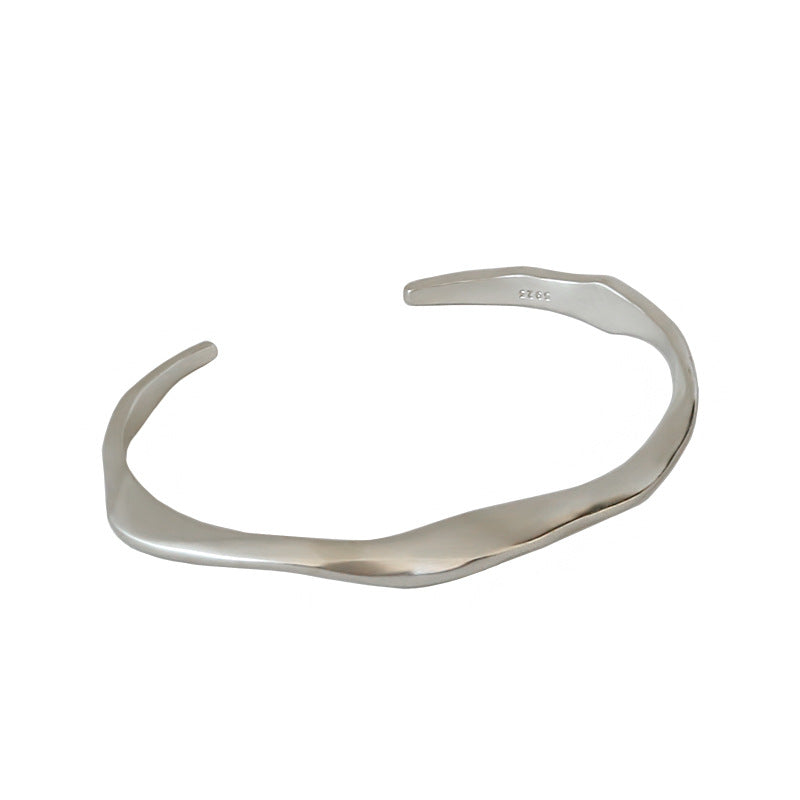 Lunar Whispers Silver Cuff Bracelet