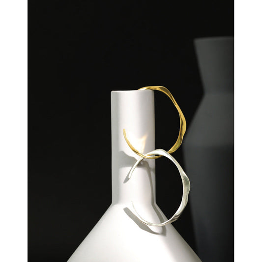 Lunar Whispers Silver Cuff Bracelet