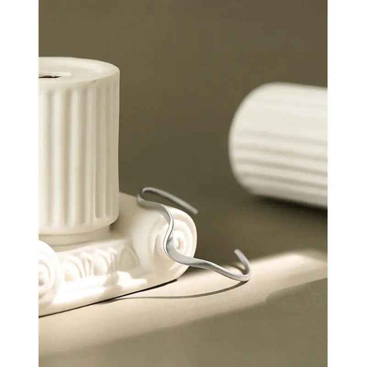 Elegant Ripples Silver Cuff Bracelet