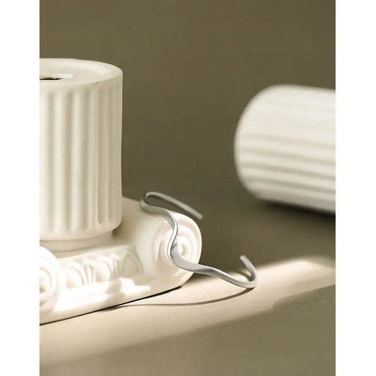 Elegant Ripples Silver Cuff Bracelet