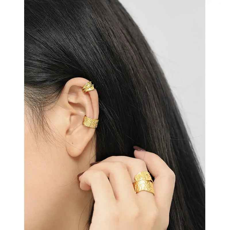 Wide-Sided Sterling Silver Ear Cuff Earring