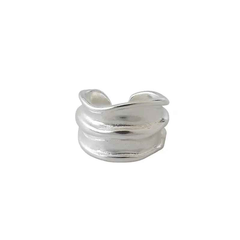 Wide-Sided Sterling Silver Ear Cuff Earring