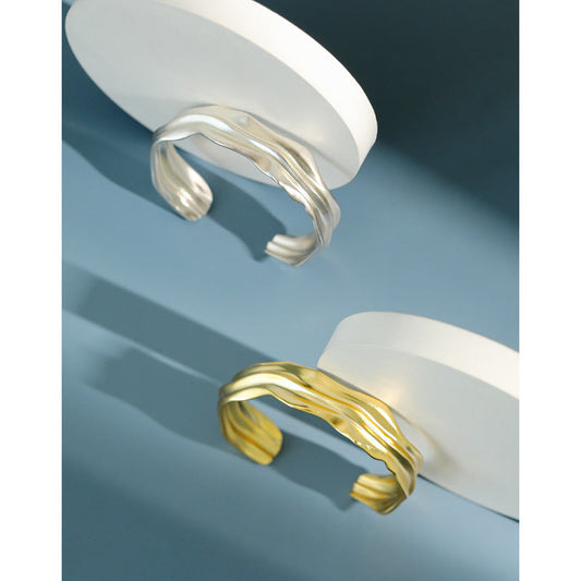 Fairytale Folds Silver Cuff Bracelet