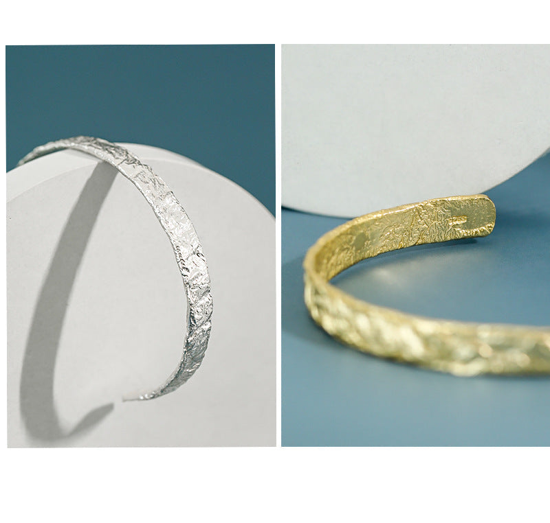 Enchanted Pleats Silver Cuff Bracelet