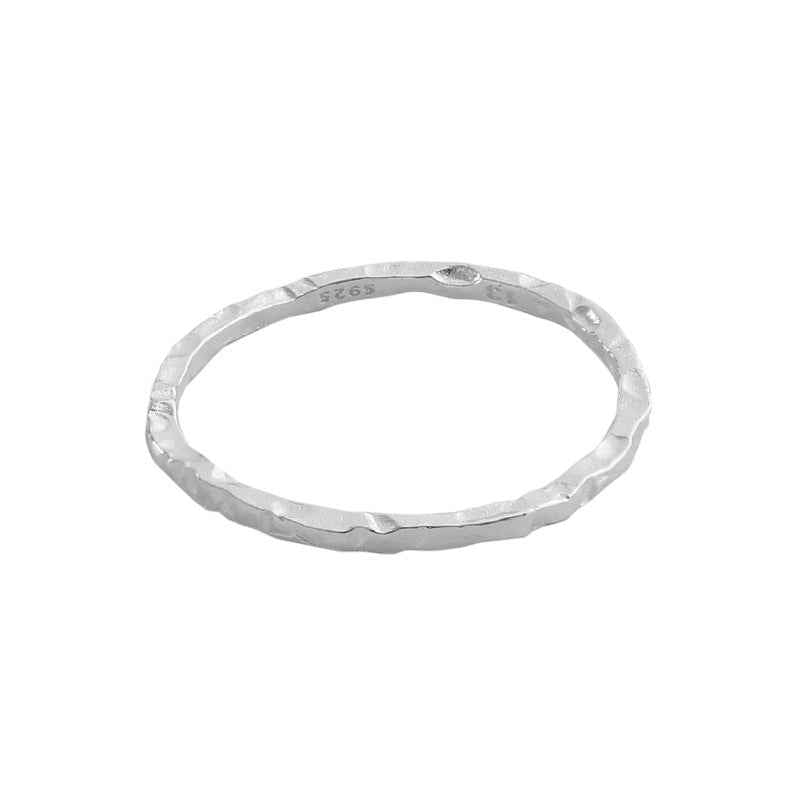 Athena's Hammer Texture Silver Stacking Ring