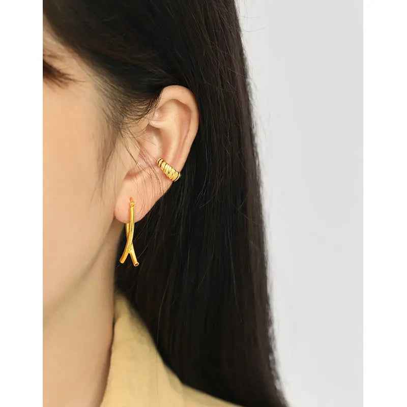 Twisted Sterling Silver Ear Cuff Earring