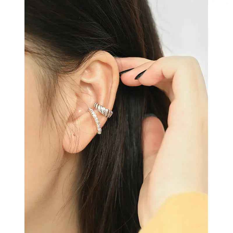 Twisted Sterling Silver Ear Cuff Earring