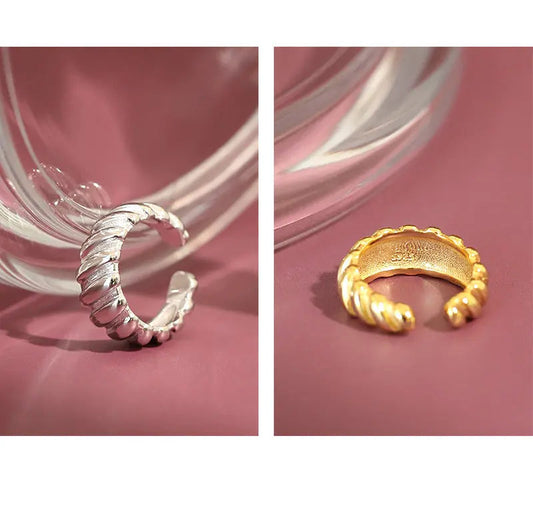 Twisted Sterling Silver Ear Cuff Earring