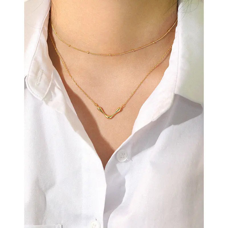 ELEGANT V-LETTER COLLARBONE NECKLACE - OPHRASTUDIO