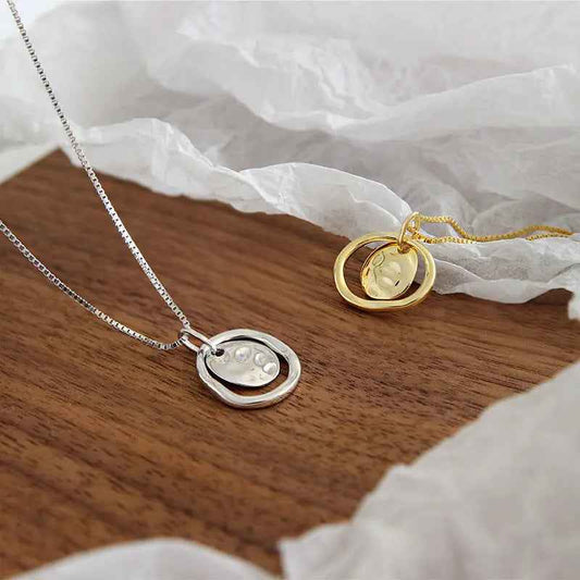 Hera's Irregular Ring Silver Pendant Necklace