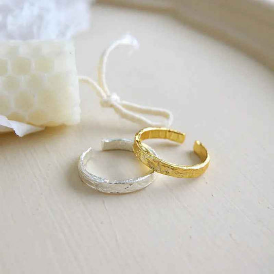 Calypso's Foil Concave-Convex Silver Stacking Ring