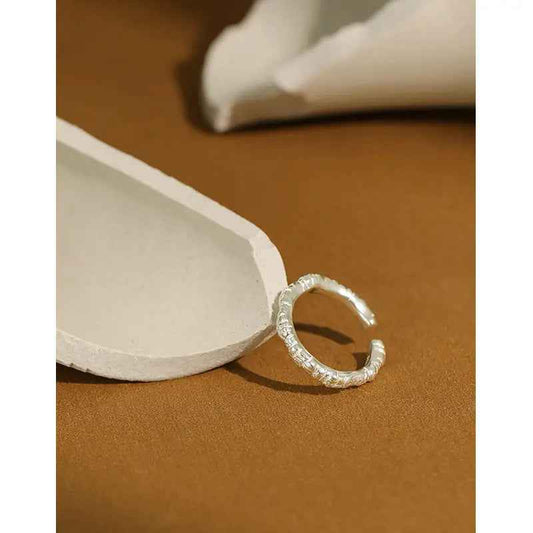 Aine's Bump Texture Silver Stacking Ring