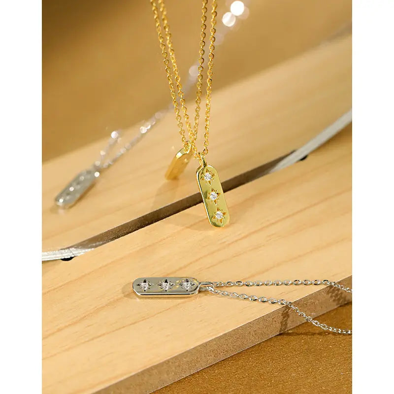 CELESTIA'S LONG STAR ZIRCON SILVER NECKLACE - OPHRASTUDIO