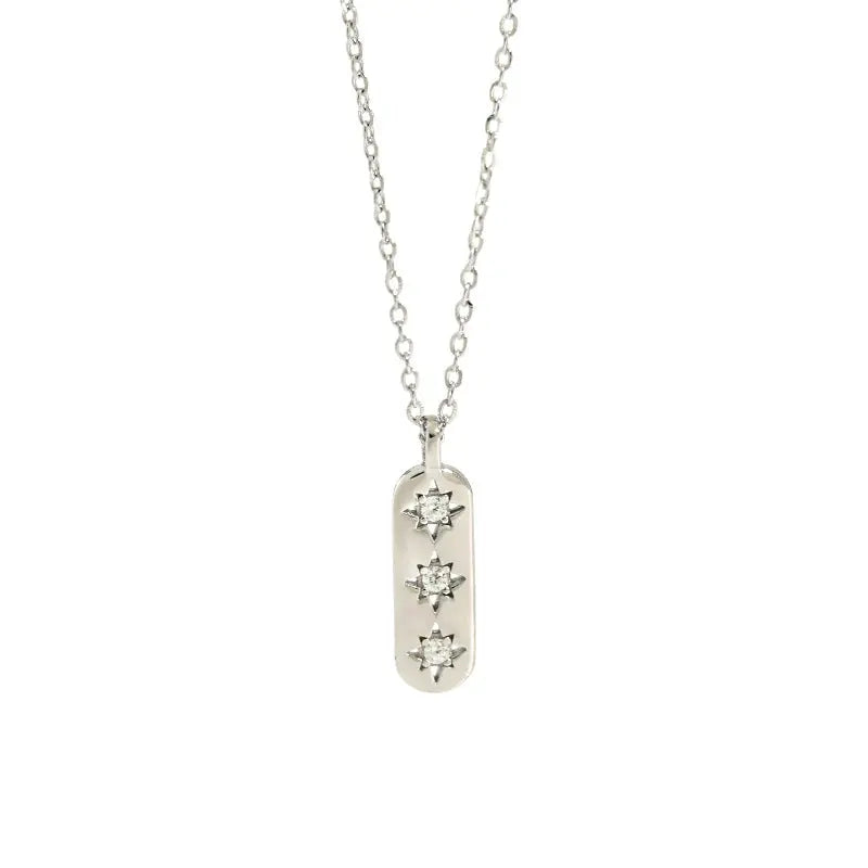CELESTIA'S LONG STAR ZIRCON SILVER NECKLACE - OPHRASTUDIO