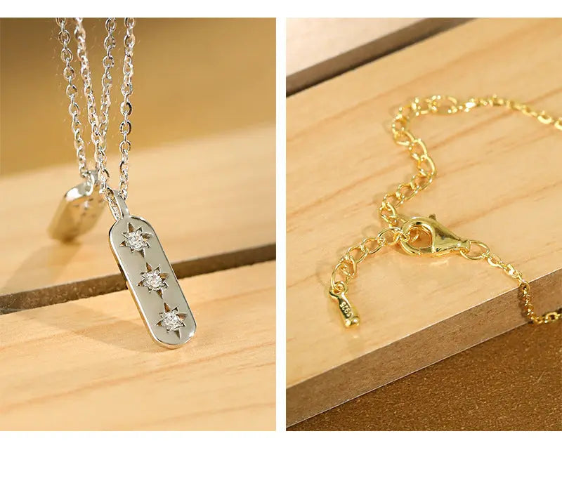 CELESTIA'S LONG STAR ZIRCON SILVER NECKLACE - OPHRASTUDIO