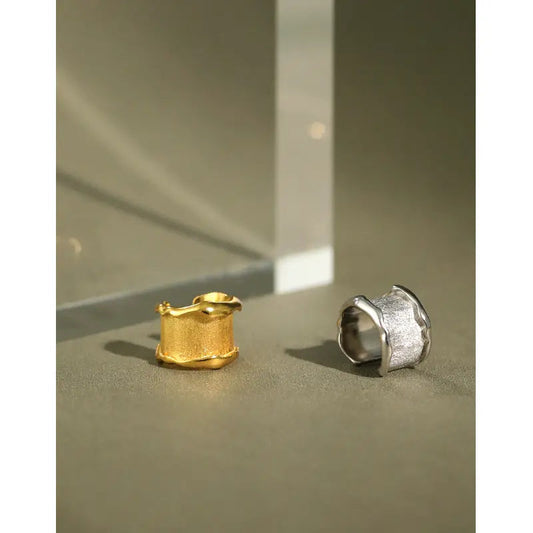 Sand Surface Sterling Silver Ear Cuff Earring