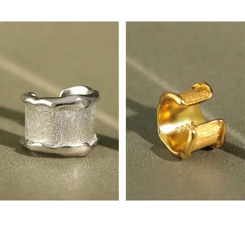 Sand Surface Sterling Silver Ear Cuff Earring