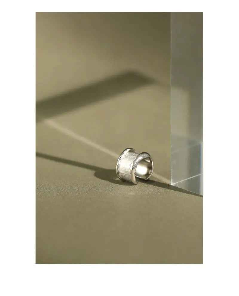 Sand Surface Sterling Silver Ear Cuff Earring