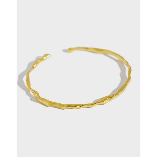 Hammer Texture Silver Cuff Bracelet