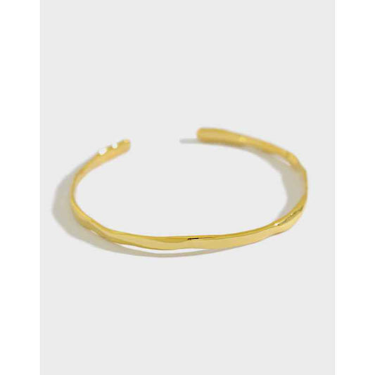 Elegant Waves Silver Cuff Bracelet
