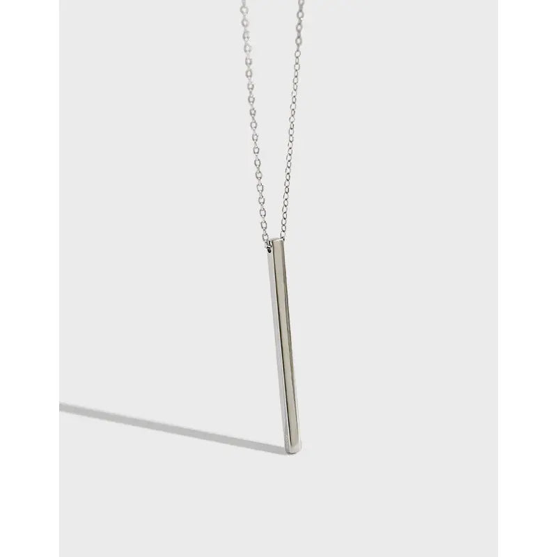 ASTRAEA'S LONG STRIP SILVER PENDANT NECKLACE - OPHRASTUDIO