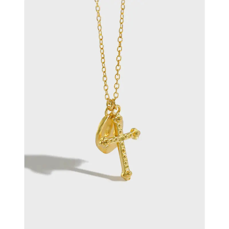 CROSS GEOMETRIC NECKLACE - OPHRASTUDIO