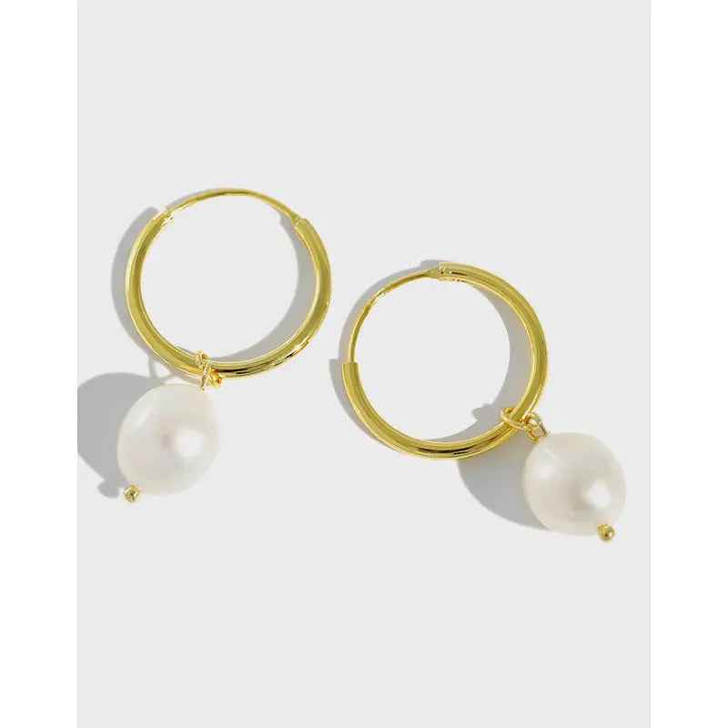 Baroque Grace Silver Drop Earrings