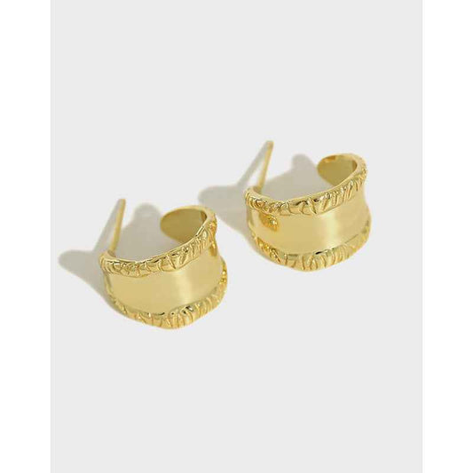 Retro Temperament Wide Silver Hoop Earrings