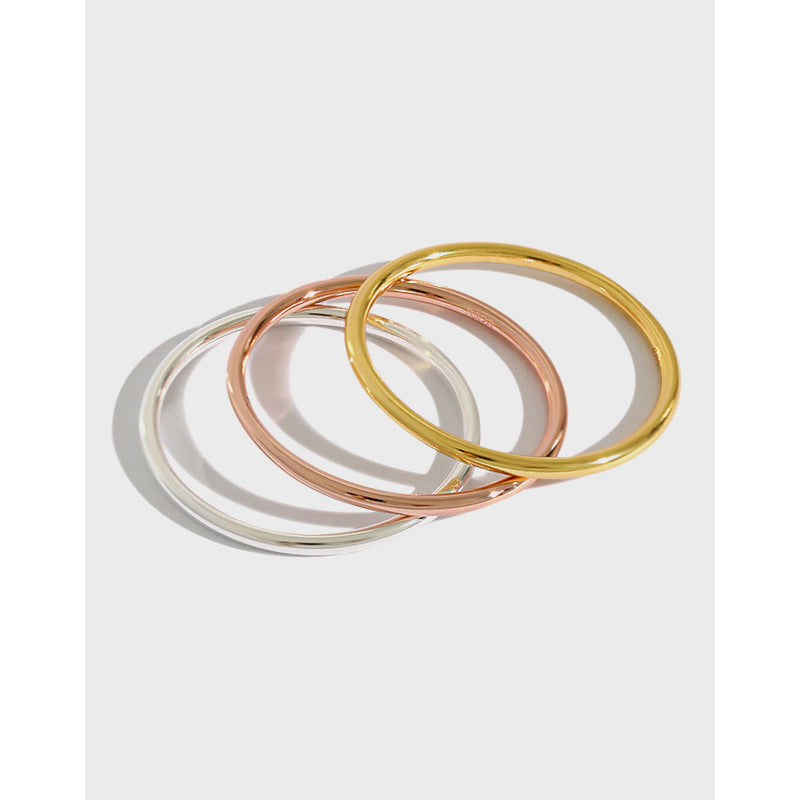 GLOSSY LINE SILVER RING - OPHRASTUDIO