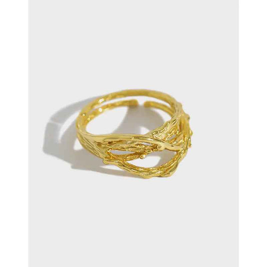 Thorne's Irregular Texture Silver Statement Ring