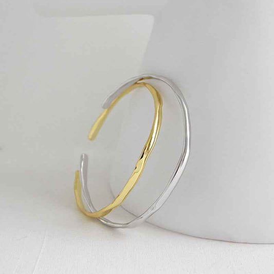 Elegant Waves Silver Cuff Bracelet