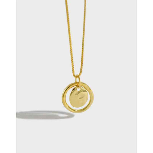 Hera's Irregular Ring Silver Pendant Necklace