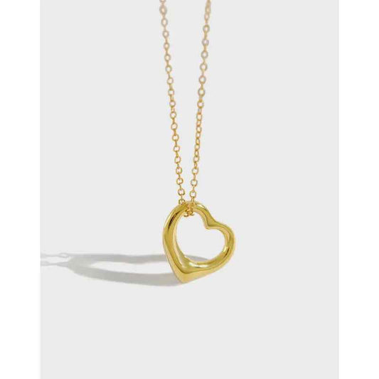 Amelia's Hollow Love Silver Heart Pendant Necklace