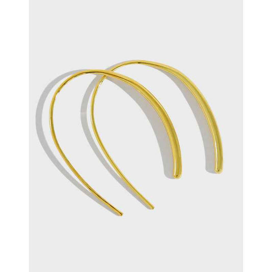 Athena's U-Shaped Silver Drop Earrings