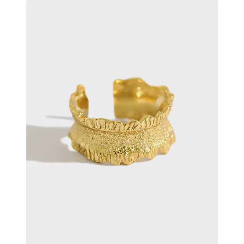 ARIELLA'S WAVE SAND SURFACE SILVER RING - OPHRASTUDIO
