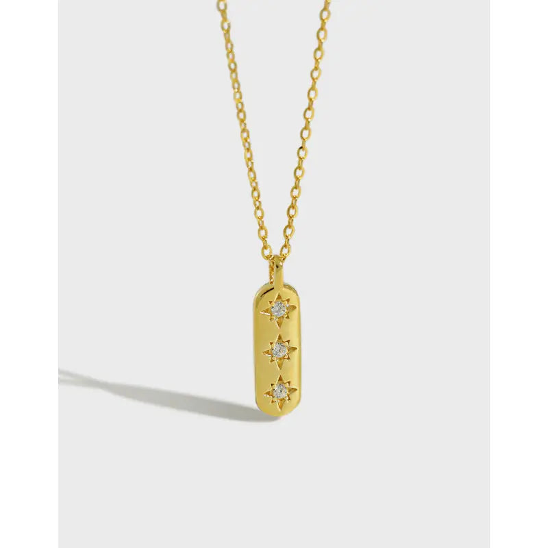 CELESTIA'S LONG STAR ZIRCON SILVER NECKLACE - OPHRASTUDIO